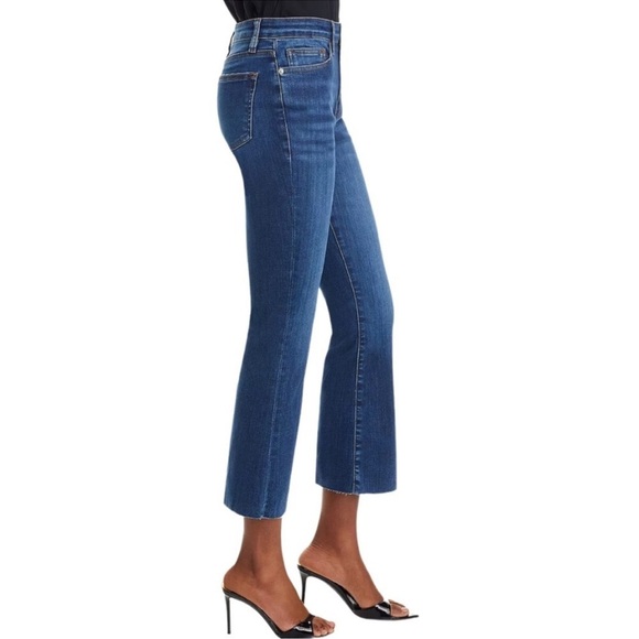 NWT FRAME Le Crop Mini Boot Jeans Mid Rise Denim Boot Cut Dark Wash Blue Lupine - Picture 3 of 14